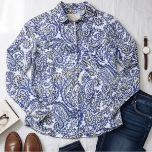 MICHAEL KORS Women’s Paisley Business Casual Button Down Shirt